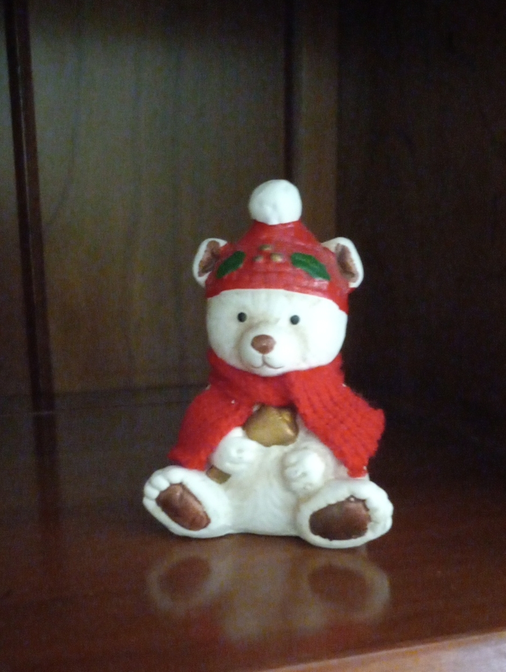 1985 Jasco L'il Chimers Polar Bear Ceramic Christmas Bell Ornament